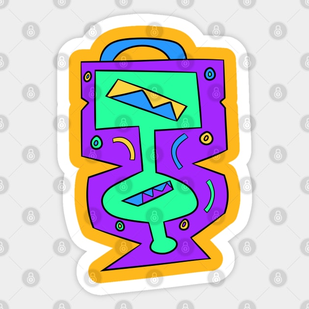 Fish Suitcase Totem Sticker by VazMas Design